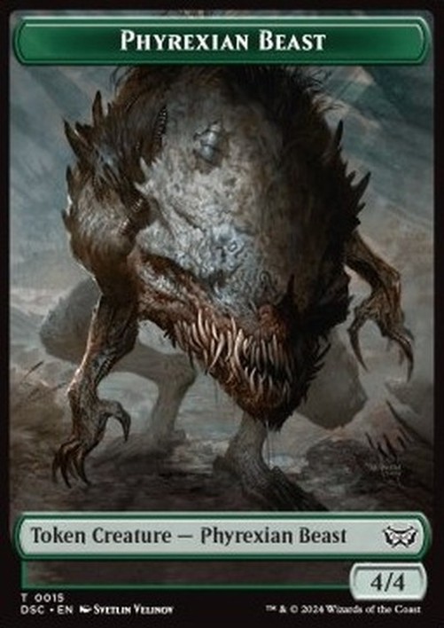 Magic: The Gathering Phyrexian Beast Token (G 4/4) // Manifest Token (C 2/2)