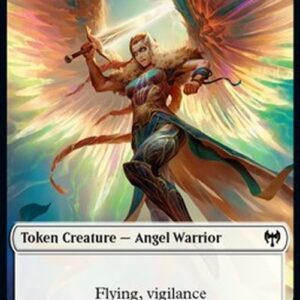 Magic: The Gathering Angel Warrior Token (W 4/4 Vigilance) // Dwarf Berserker Token (R 2/1)