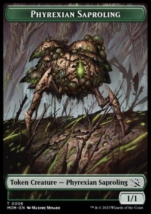 Magic: The Gathering Phyrexian Saproling Token (G 1/1) // Elemental Token (UR 1/1)