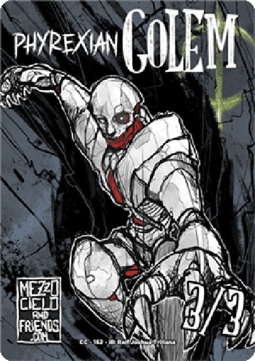Magic: The Gathering Phyrexian Golem (A 3/3) // The Hollow Sentinel Token (A 3/3)
