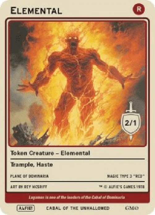 Magic: The Gathering Elemental Token (Red 2/1)