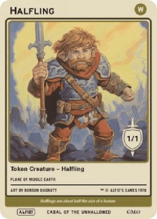 Magic: The Gathering Halfling Token (White 1/1) (V.1)