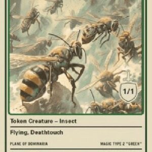 Magic: The Gathering Insect Token (Green 1/1 Flying, Deathtouch) (V.1)