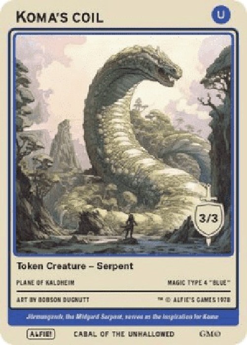 Magic: The Gathering Koma's Coil Token (Blue 3/3) (V.1)