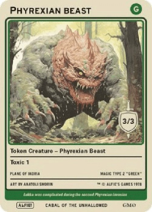 Magic: The Gathering Phyrexian Beast Token (Green 3/3)