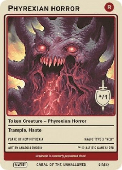 Magic: The Gathering Phyrexian Horror Token (Red */1)