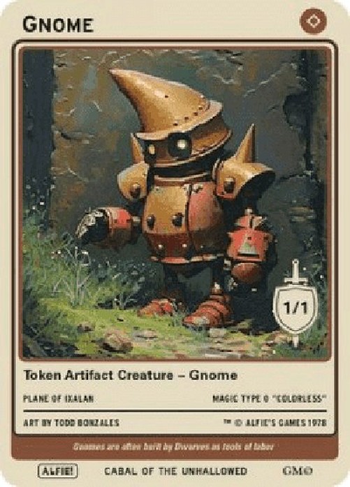Magic: The Gathering Gnome Token (Artifact 1/1) (V.1)