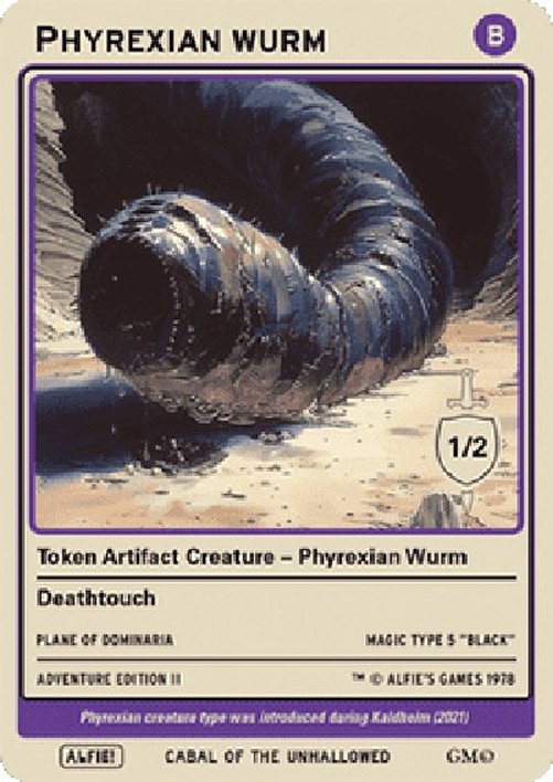 Magic: The Gathering Phyrexian Wurm Token (Artifact 1/2 Deathtouch)