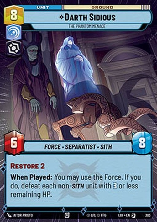 Star Wars Unlimited Darth Sidious, The Phantom Menace