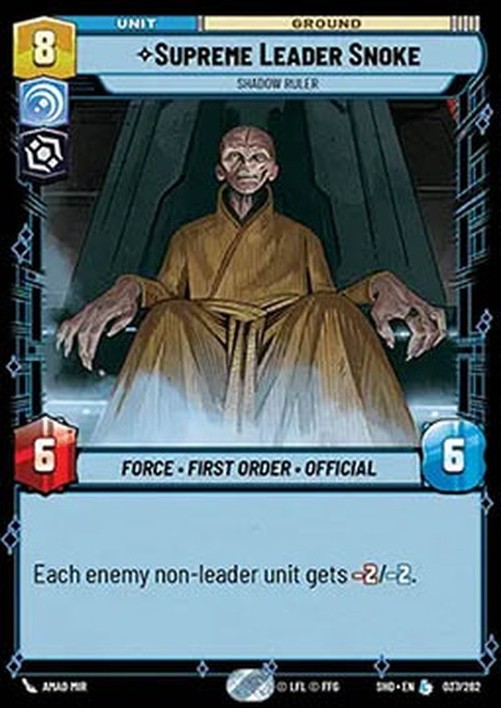 Star Wars Unlimited Supreme Leader Snoke, Shadow Ruler