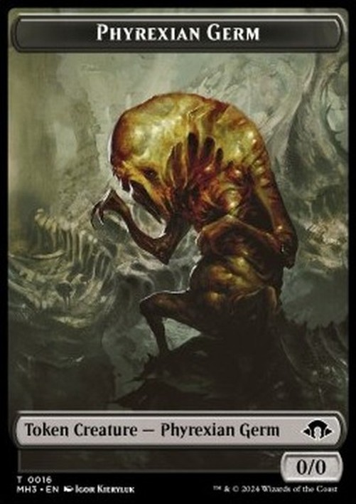 Magic: The Gathering Phyrexian Germ Token (B 0/0) // Phyrexian Wurm Token (B 1/2 Deathtouch)
