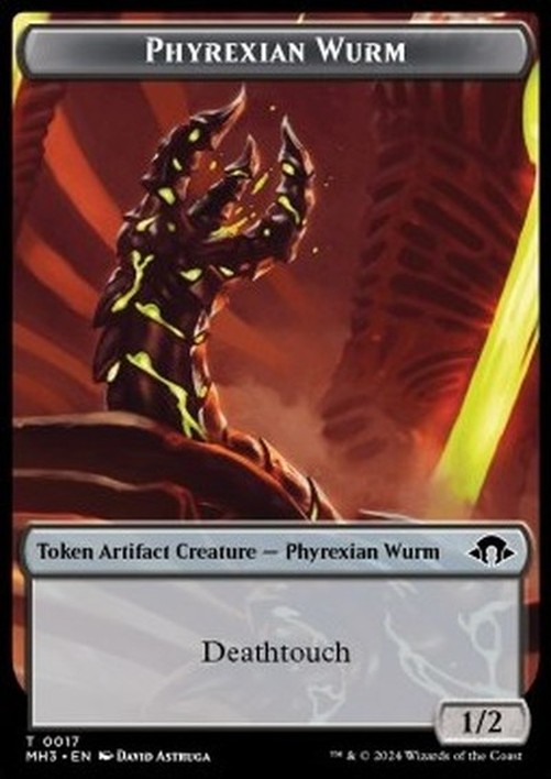 Magic: The Gathering Phyrexian Wurm Token (B 1/2 Deathtouch) // Servo Token (A 1/1)