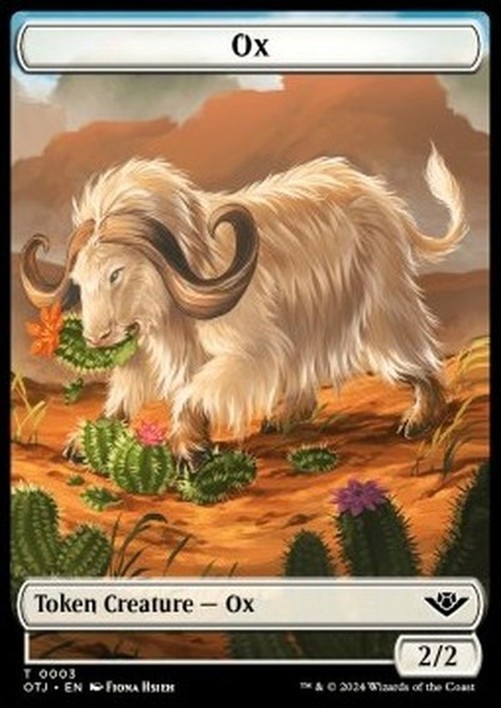Magic: The Gathering Ox Token (W 2/2) // Treasure Token