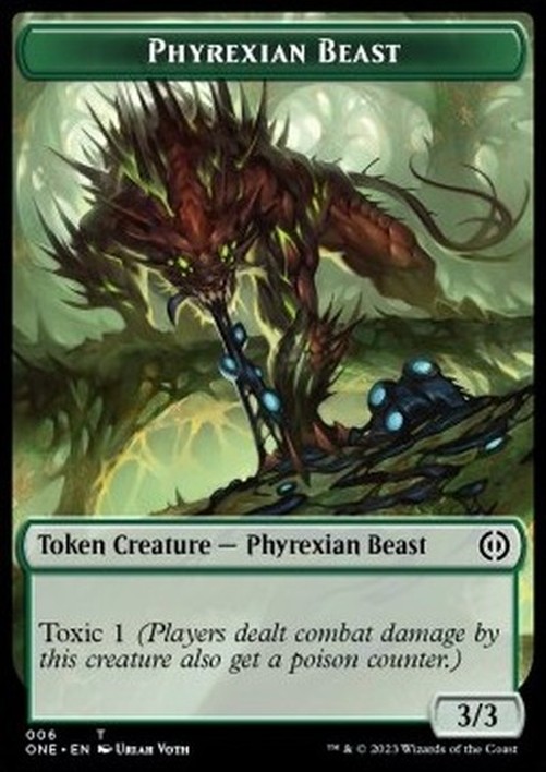 Magic: The Gathering Phyrexian Beast Token (G 3/3) // Rebel Token (R 2/2)