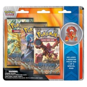 Pokemon Steam Siege: Volcanion Pin 3-Pack Blister