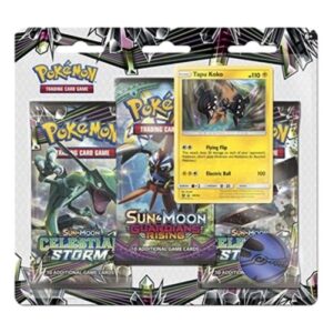 Pokemon Celestial Storm: Tapu Koko 3-Pack Blister