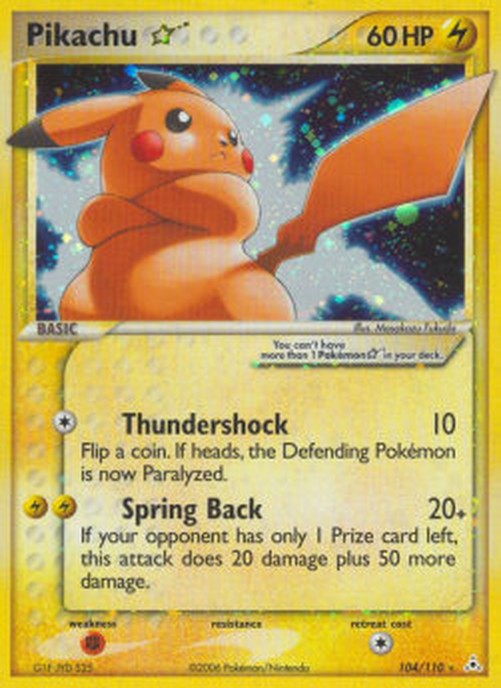 Pokemon Pikachu Gold Star