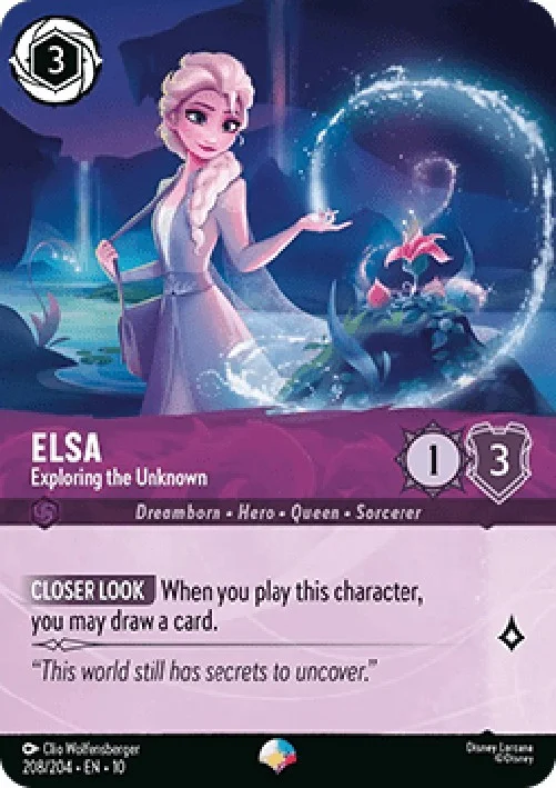 Lorcana 10WHI Elsa - Exploring the Unknown (V.2)