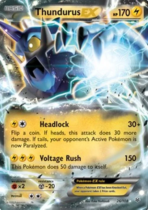 Pokemon Thundurus EX (ROS 26)